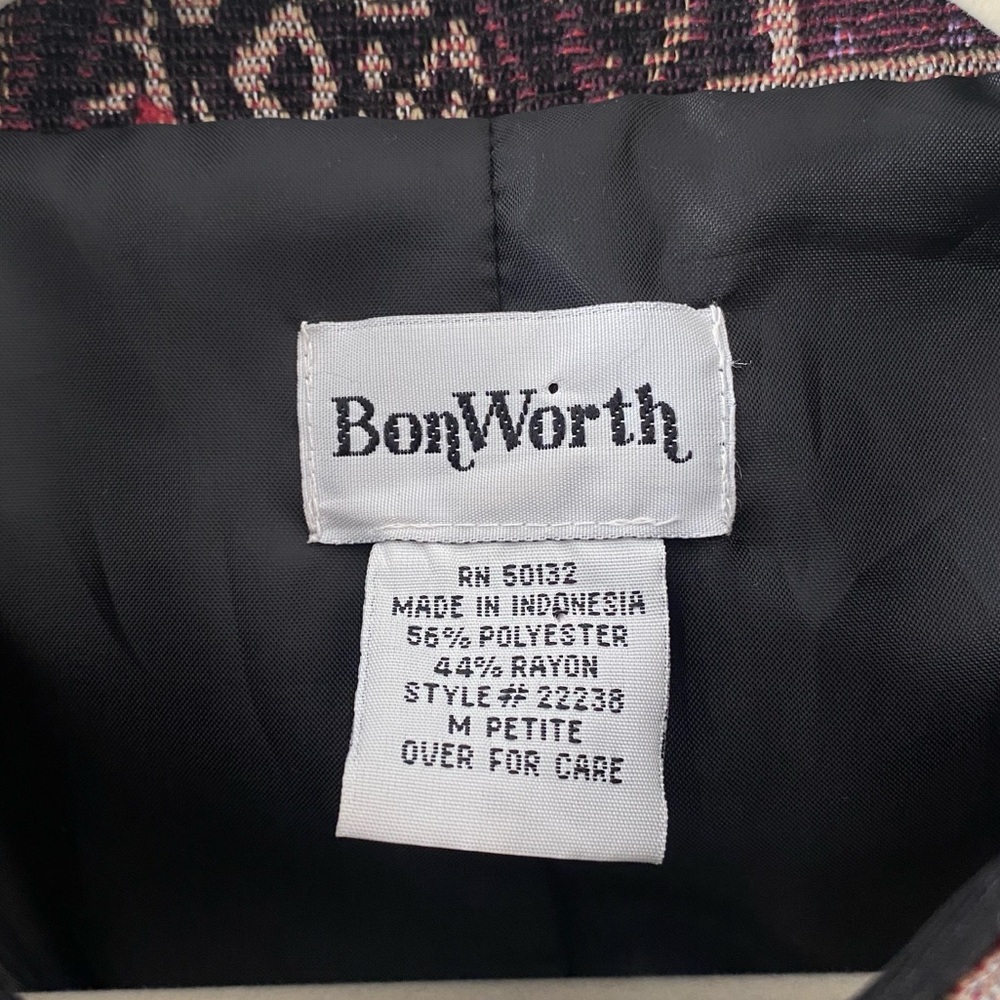 BonWorth women’s purple patterned jacket size M petite western boho unique - Picture 3 of 5